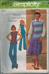 7572 76 REVERSIBLE TUNIC, BIAS SKIRT, PANTS PATTERN 14 36''
